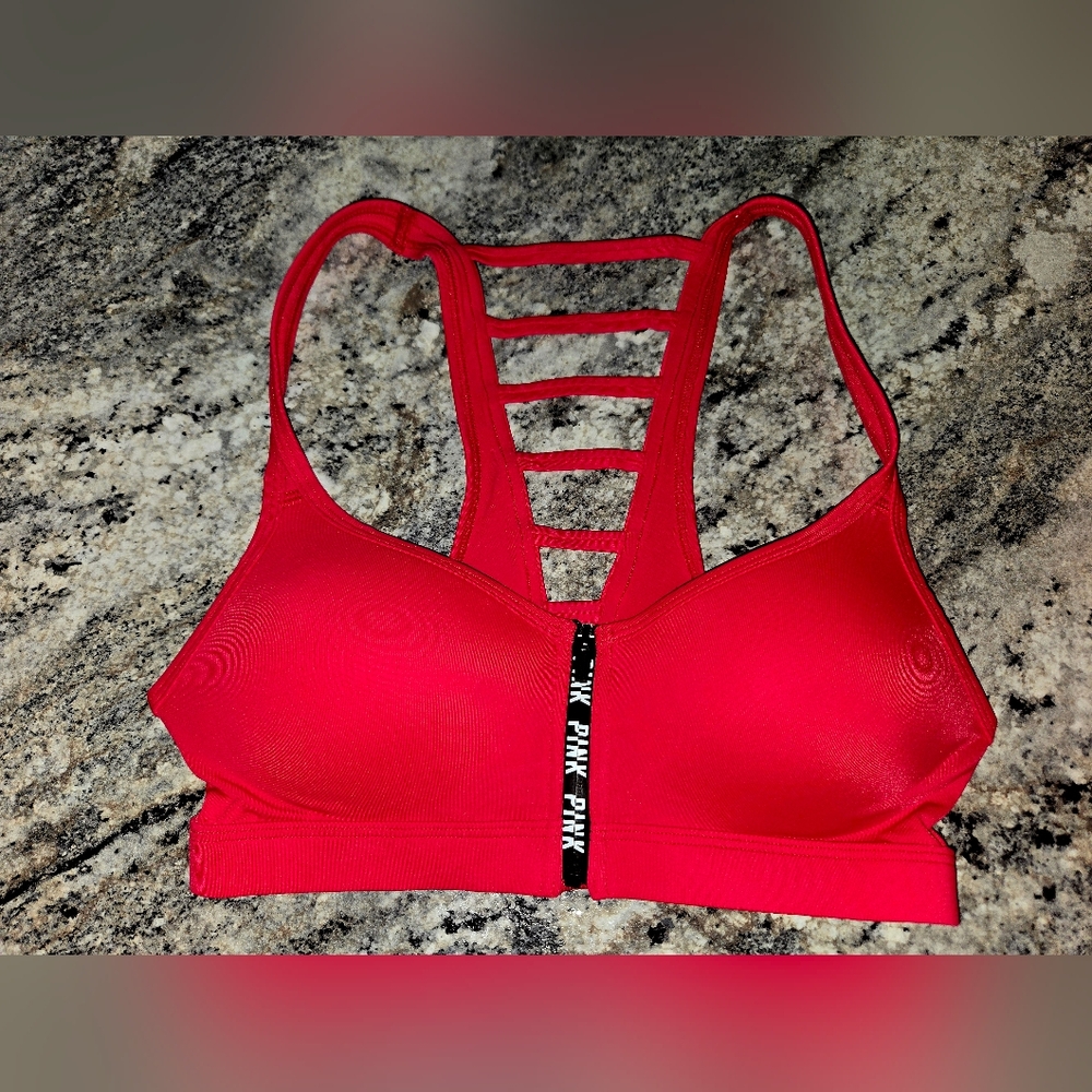 PINK Victoria's Secret Strappy Red Sports Bra